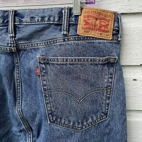 LEVI’S 505 REGULAR FIT JEANS, Medium Stonewash- Size 40x34 - Picture 4 of 7